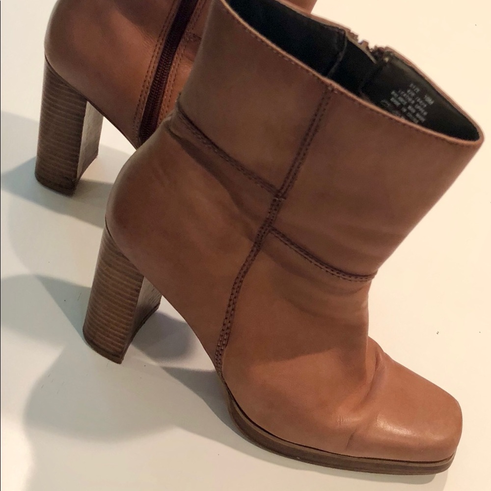 Candies Leather Tan Boots